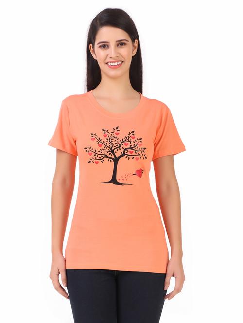 orange printed regular tee - 19178362 - Very Small Image - 1