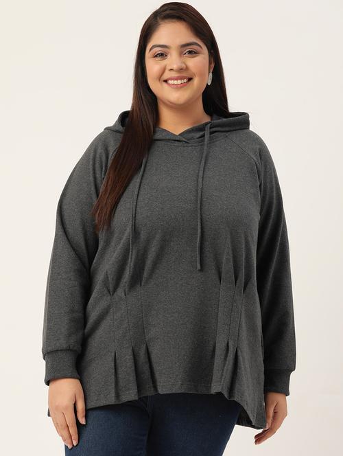 hooded neck solid plus sweatshirt - 19178504 - Very Small Image - 1