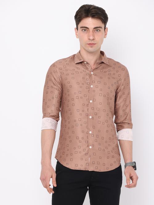 orange cotton casual shirt - 19179002 - Very Small Image - 1