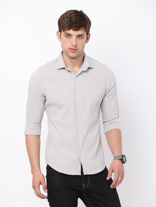 mens solid casual shirt - 19179039 - Very Small Image - 1