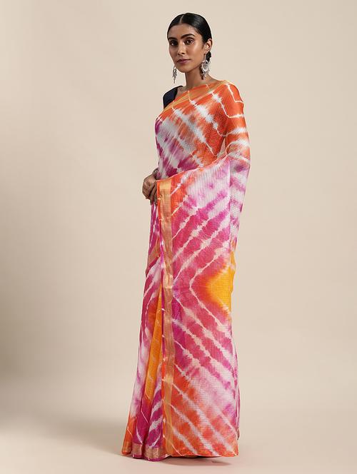 women's printed multi colored saree with blouse - 19179052 - Very Small Image - 1