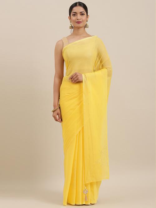 gold embellished set saree with blouse - 19179068 - Very Small Image - 1