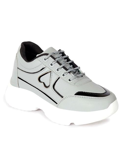 grey leatherette laceup casual shoes - 19181731 - Very Small Image - 1