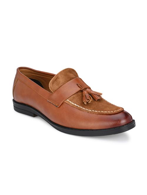 tan slip on party wear formal shoes - 19181767 - Very Small Image - 1