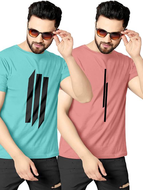 men pack of 2 printed combo t-shirts - 19182140 - Very Small Image - 1
