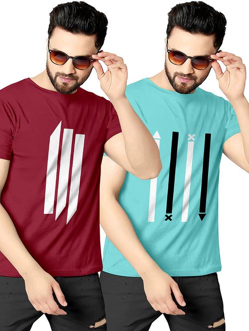 men pack of 2 printed combo t-shirts - 19182208 - Very Small Image - 1