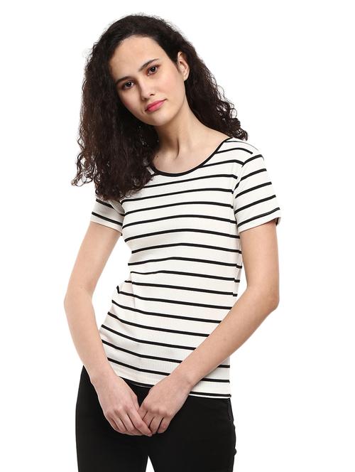 white striped cotton t-shirt - 19183028 - Very Small Image - 1