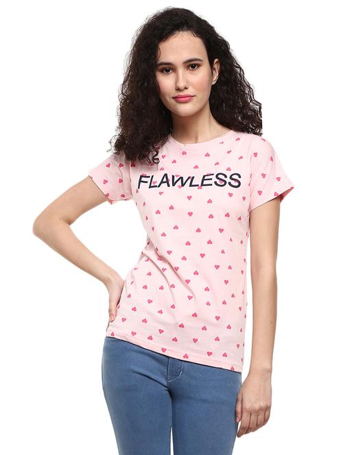 pink cotton printed t-shirt - 19183033 - Very Small Image - 1