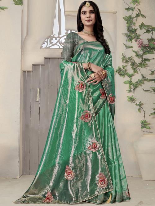 self design woven saree with blouse - 19183166 - Very Small Image - 1