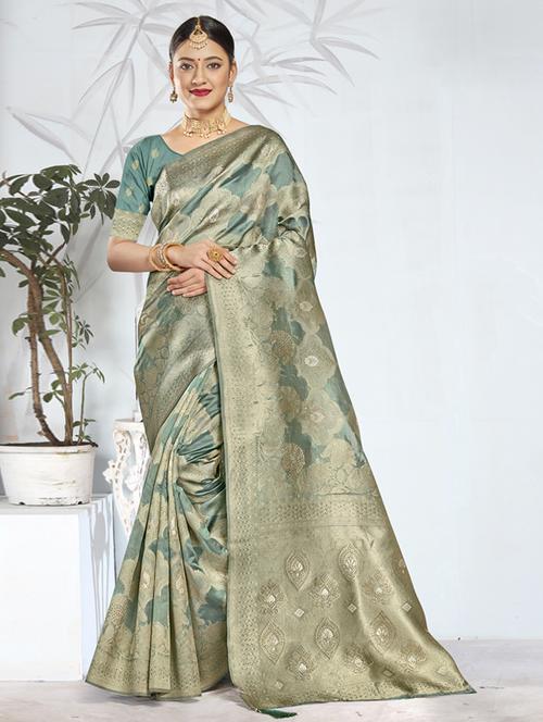 ethnic wear green color saree set - 19183466 - Very Small Image - 1