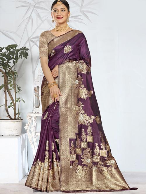 self design banarasi saree - 19183514 - Very Small Image - 1