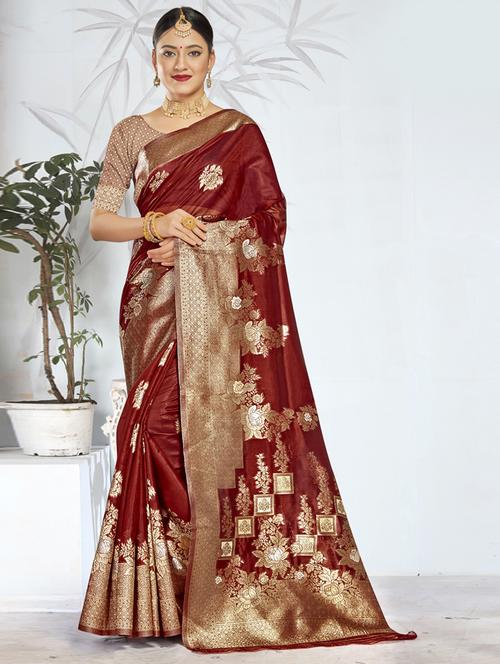 self design banarasi saree - 19183516 - Very Small Image - 1