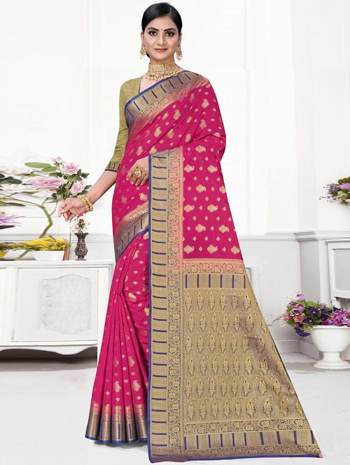 ethnic wear pink color saree set with blouse - 19183548 - Very Small Image - 1