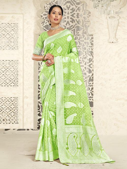 self design woven saree with blouse - 19183663 - Very Small Image - 1