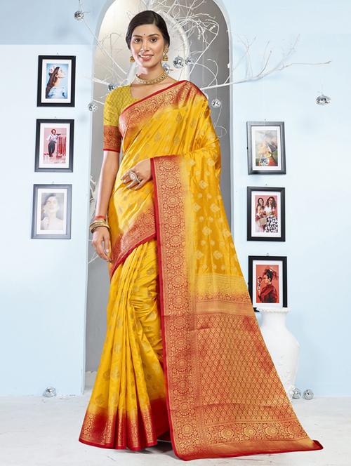 self design woven saree with blouse - 19183671 - Very Small Image - 1