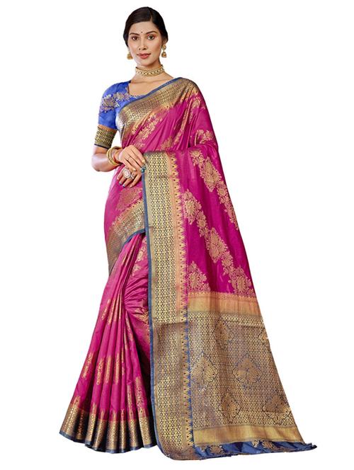 self design woven saree with blouse - 19183692 - Very Small Image - 1