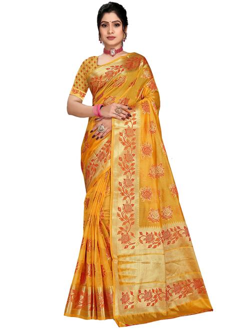 self design woven saree with blouse - 19183694 - Very Small Image - 1