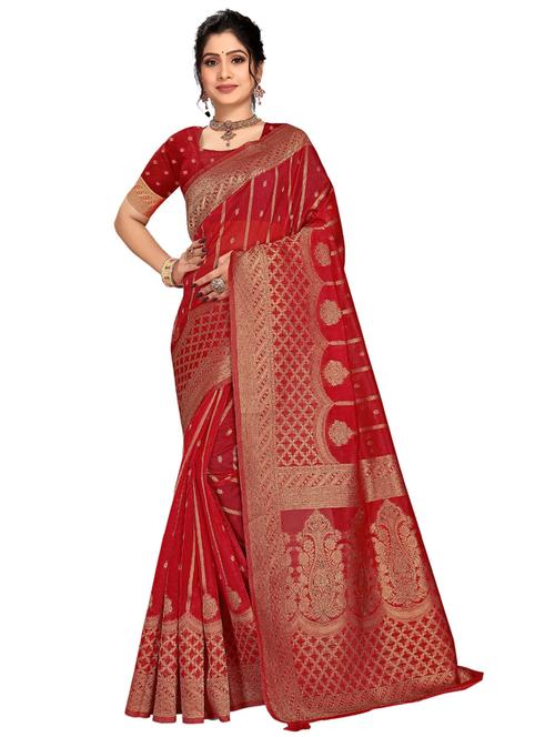 self design woven saree with blouse - 19183716 - Very Small Image - 1