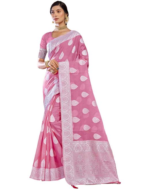 self design woven saree with blouse - 19183731 - Very Small Image - 1