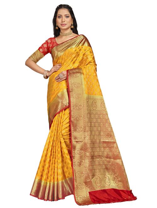 self design woven saree with blouse - 19183736 - Very Small Image - 1