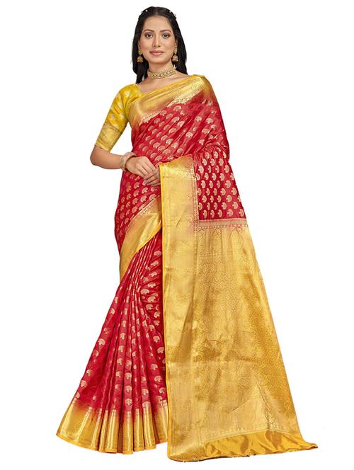 self design woven saree with blouse - 19183737 - Very Small Image - 1