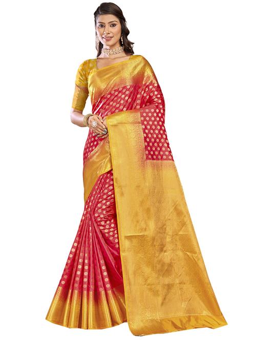 self design woven saree with blouse - 19183742 - Very Small Image - 1