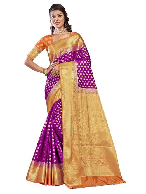 self design woven saree with blouse - 19183745 - Very Small Image - 1