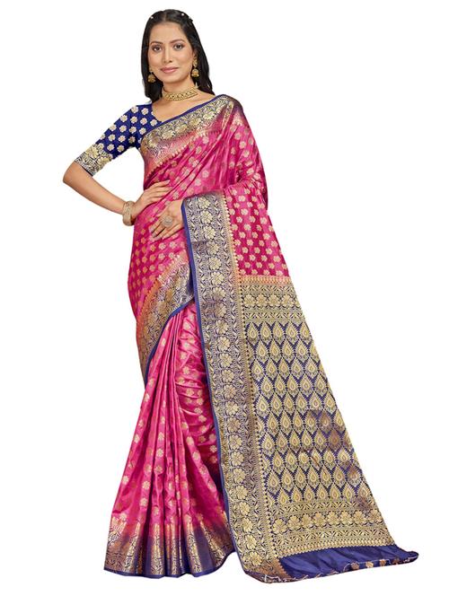 self design woven saree with blouse - 19183748 - Very Small Image - 1