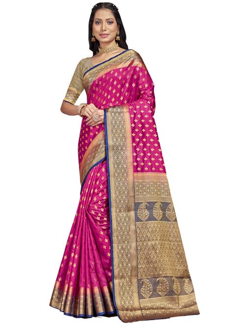 self design woven saree with blouse - 19183757 - Very Small Image - 1