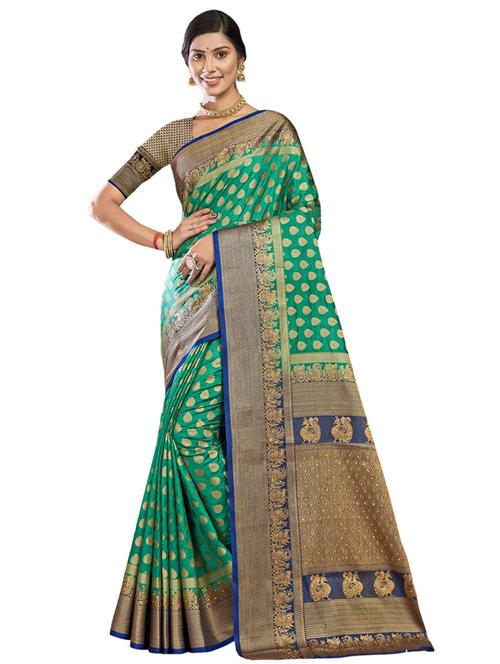 self design woven saree with blouse - 19183759 - Very Small Image - 1