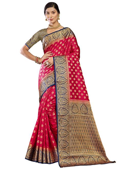 self design woven saree with blouse - 19183769 - Very Small Image - 1