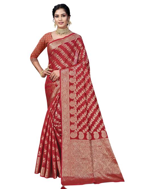 self design woven saree with blouse - 19183770 - Very Small Image - 1
