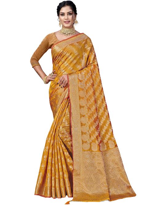self design woven saree with blouse - 19183774 - Very Small Image - 1