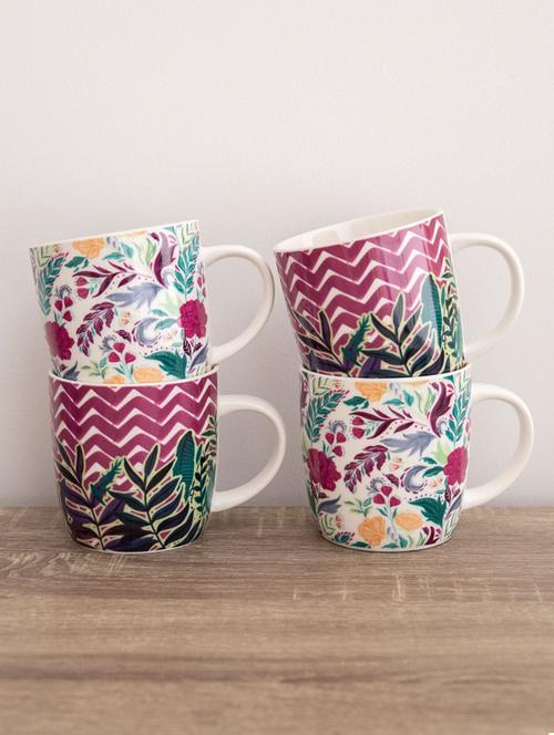 kitchencraft barrel mug set, exotic floral, set of 4 - 19183840 - Very Small Image - 1