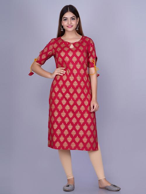 printed straight kurta - 19183926 - Very Small Image - 1