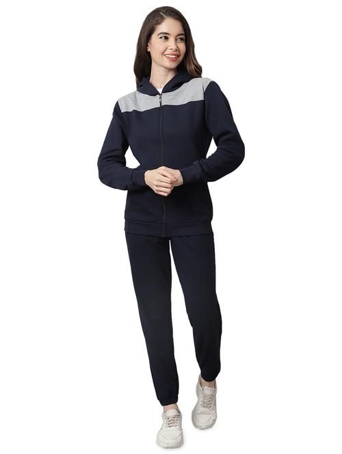 color block fleece full length track suit - 19184451 - Very Small Image - 1
