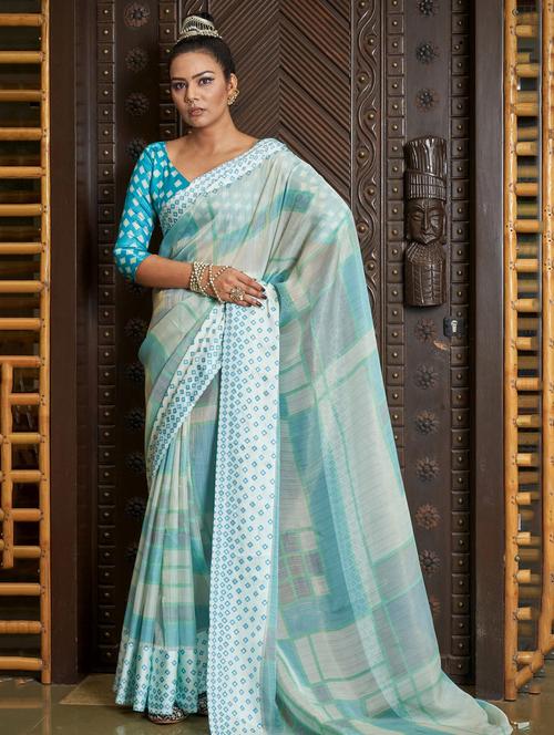 self design woven saree with blouse - 19184558 - Very Small Image - 1
