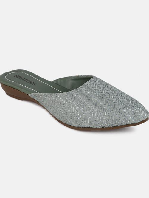 grey embroidered slip on mules - 19185107 - Very Small Image - 1