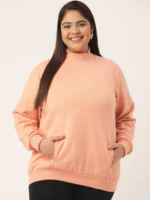 high neck solid plus sweatshirt - 19185938 - Very Small Image - 1