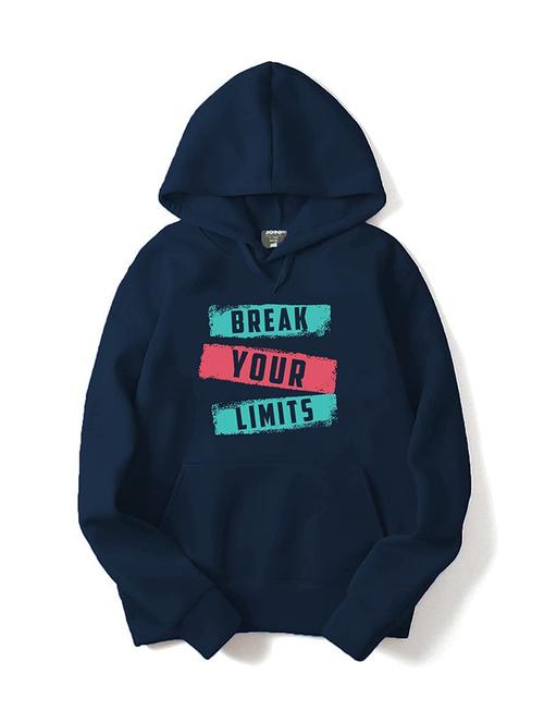 navy blue fleece chest print sweatshirt - 19186021 - Very Small Image - 1