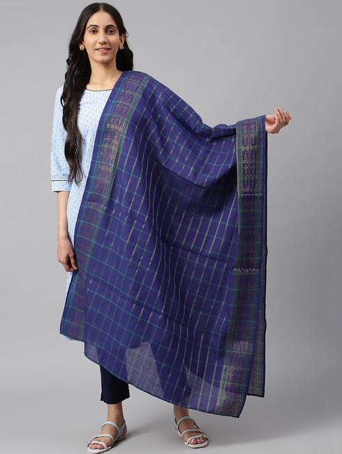 blue cotton dupatta - 19186453 - Very Small Image - 1