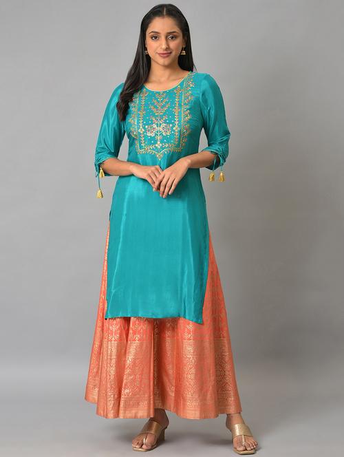 women's straight kurta - 19186549 - Very Small Image - 1