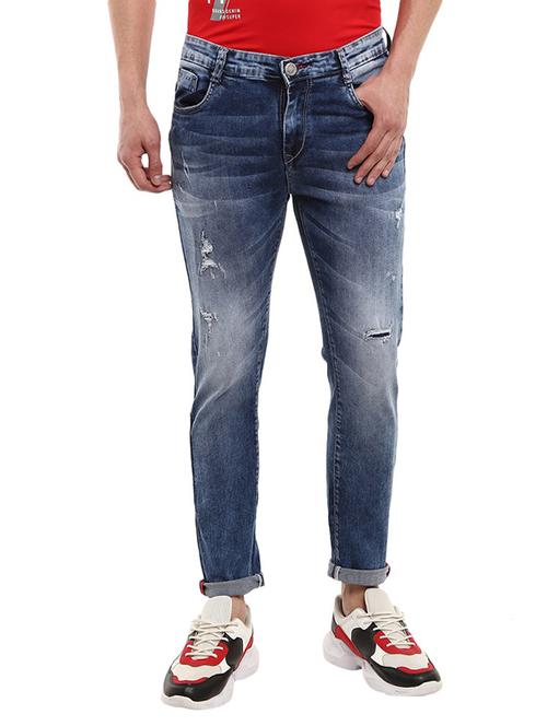 mens slim fit distressed jeans - 19186635 - Very Small Image - 1