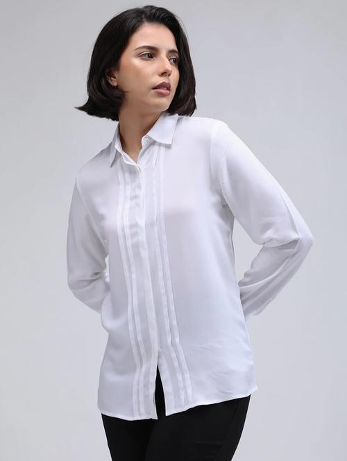 women solid pintuck detailed shirt - 19187416 - Very Small Image - 1