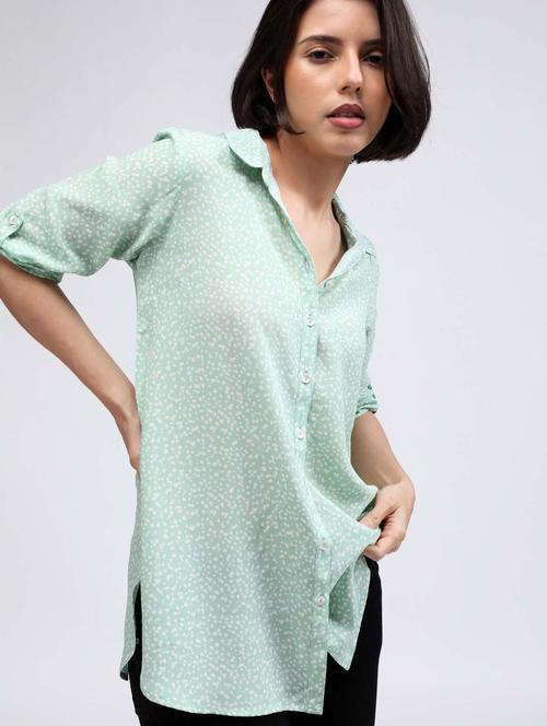 green printed shirt - 19187438 - Very Small Image - 1