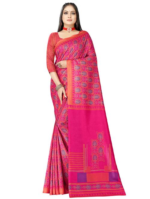 ajrakh printed saree with blouse - 19187549 - Very Small Image - 1