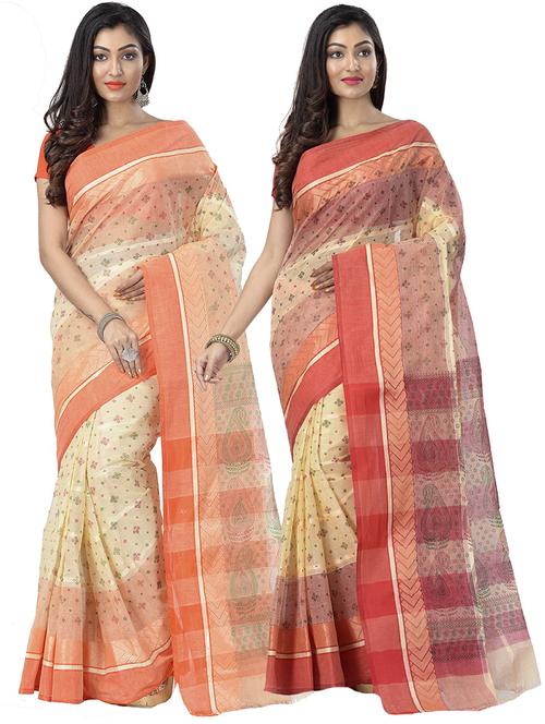 women's saree combo - 19187560 - Very Small Image - 1