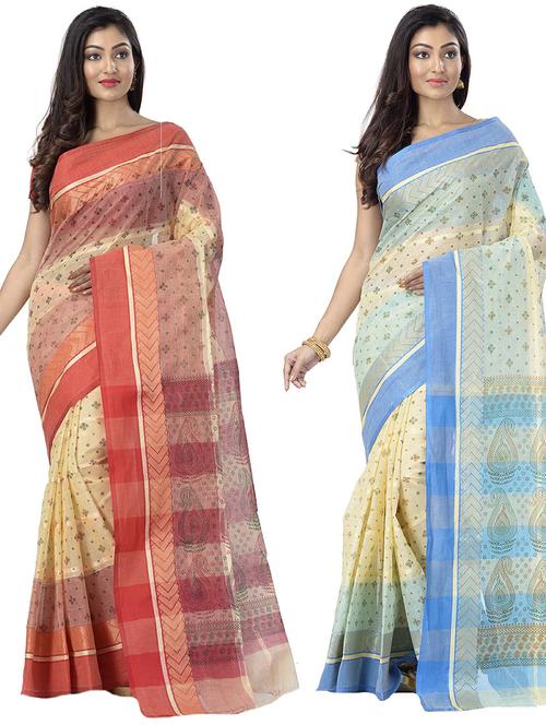 women's saree combo - 19187564 - Very Small Image - 1