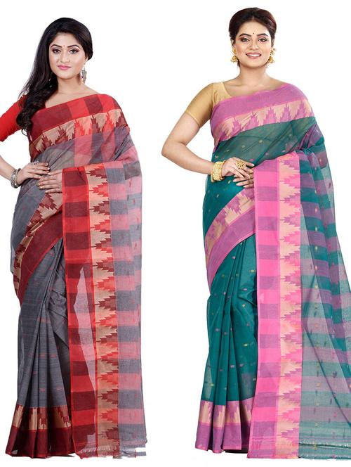 women's saree combo - 19187566 - Very Small Image - 1