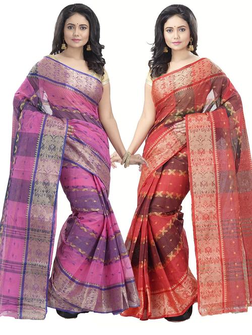 women's saree combo - 19187649 - Very Small Image - 1